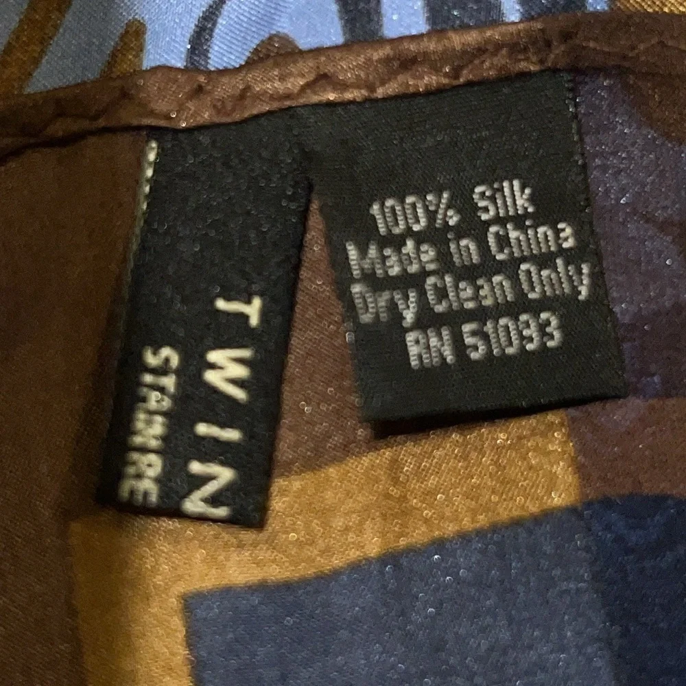 Twin Hill Native American silk oblong scarf Pacific Northwest 52” x 12”